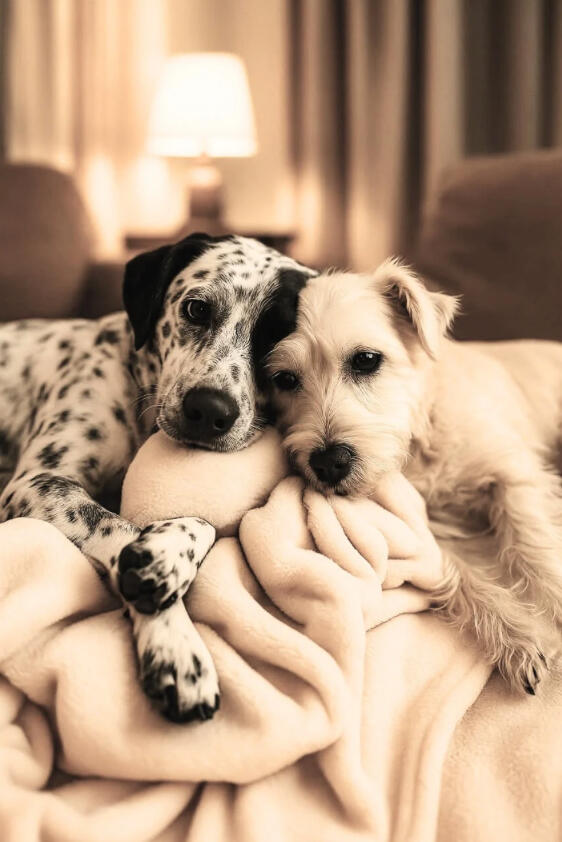 Burbuja y Pompeyo, la familia de Fer, quienes junto a otros compañeros amados, le han enseñado a habitar una familia multiespecie y hoy inspiran su trabajo.